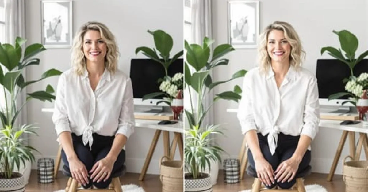 Antes y después de la edición de una foto de producto